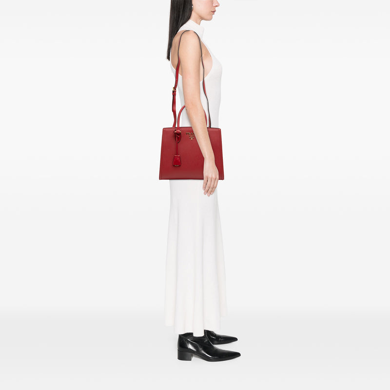 Soft Calf Trimmed Saffiano Lux Satchel - Image 10