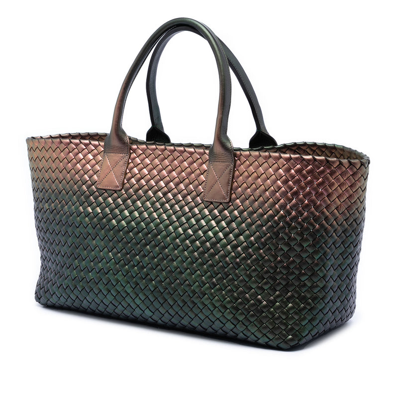 Medium Iridescent Nappa Intrecciato Cabat Tote - Image 2