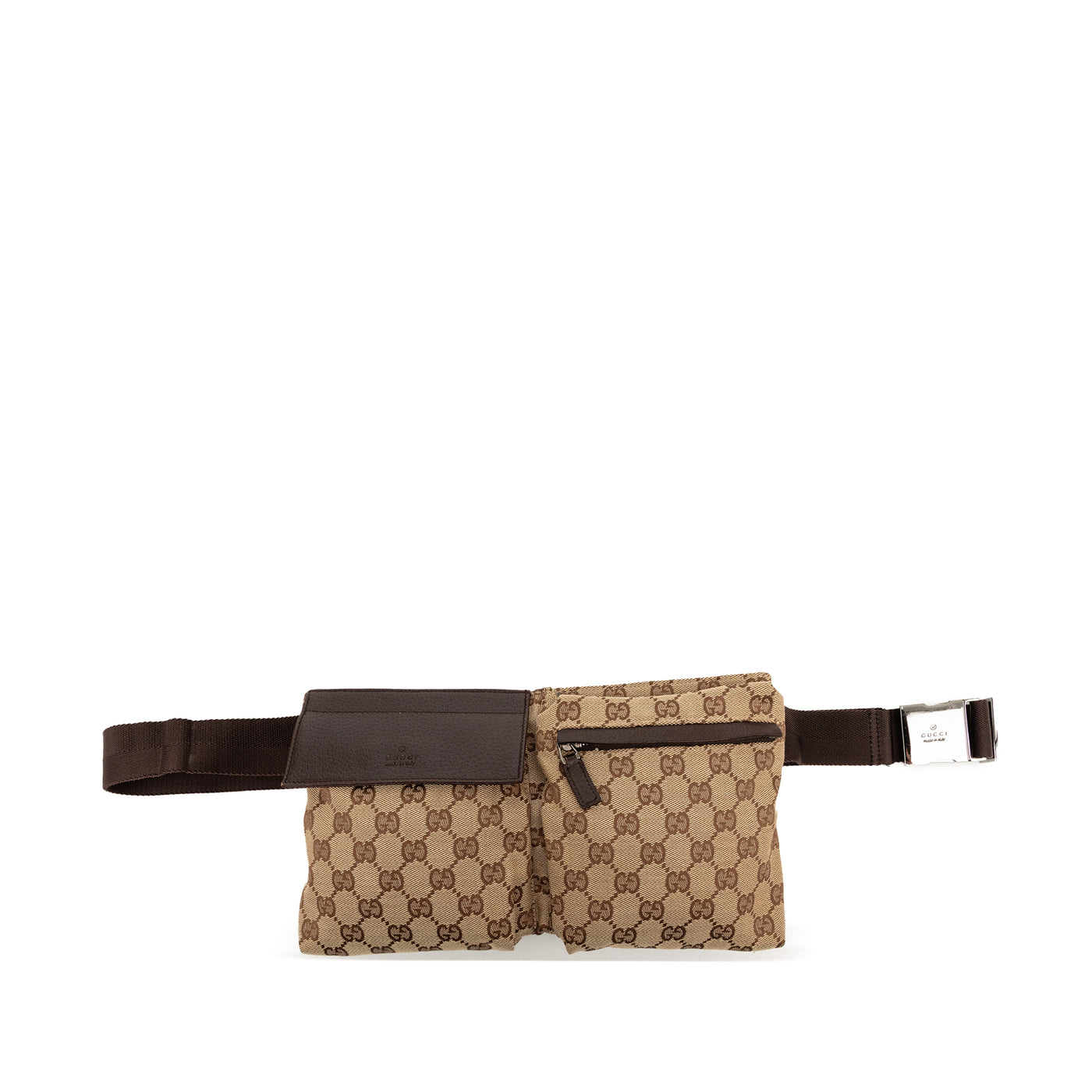 GG Canvas Double Pocket Belt Bag - Image 1