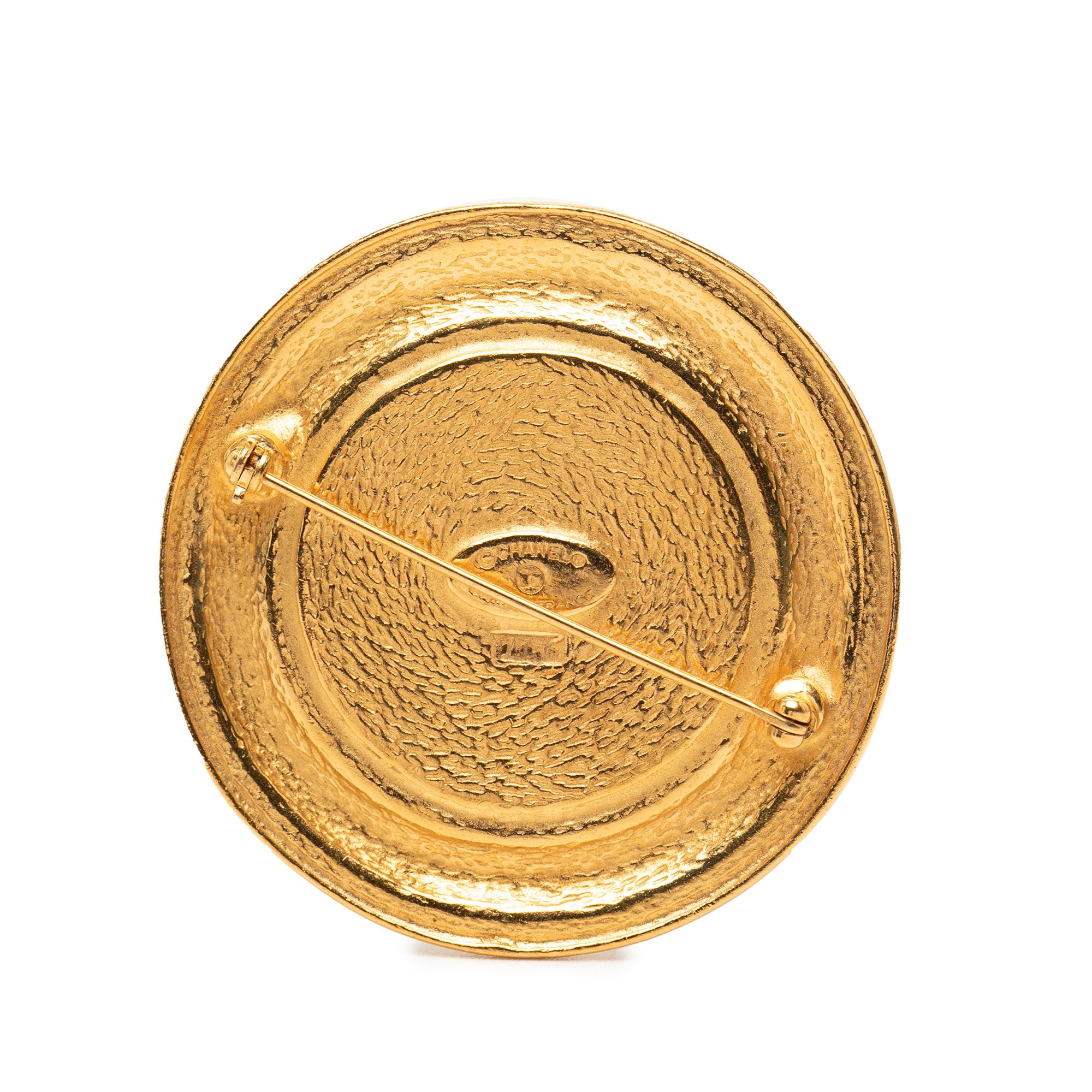 Gold Plated 31 Rue Cambon Round Brooch - Image 2