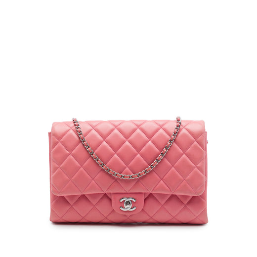 CC Quilted Lambskin Flap Clutch on Chain - Image 1