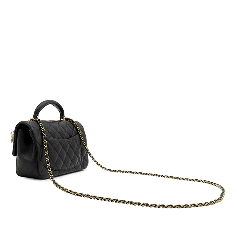 Mini Rectangular Classic Lambskin Lion Charm Top Handle Flap - Image 2