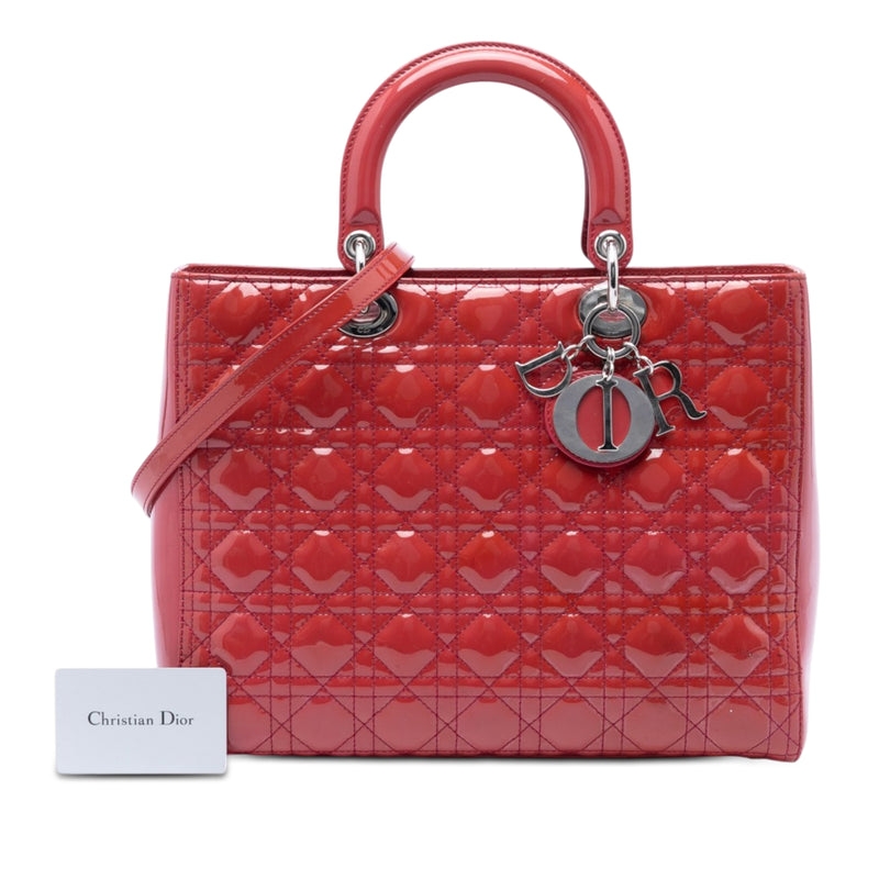 Large Patent Cannage Lady Dior - Image 7