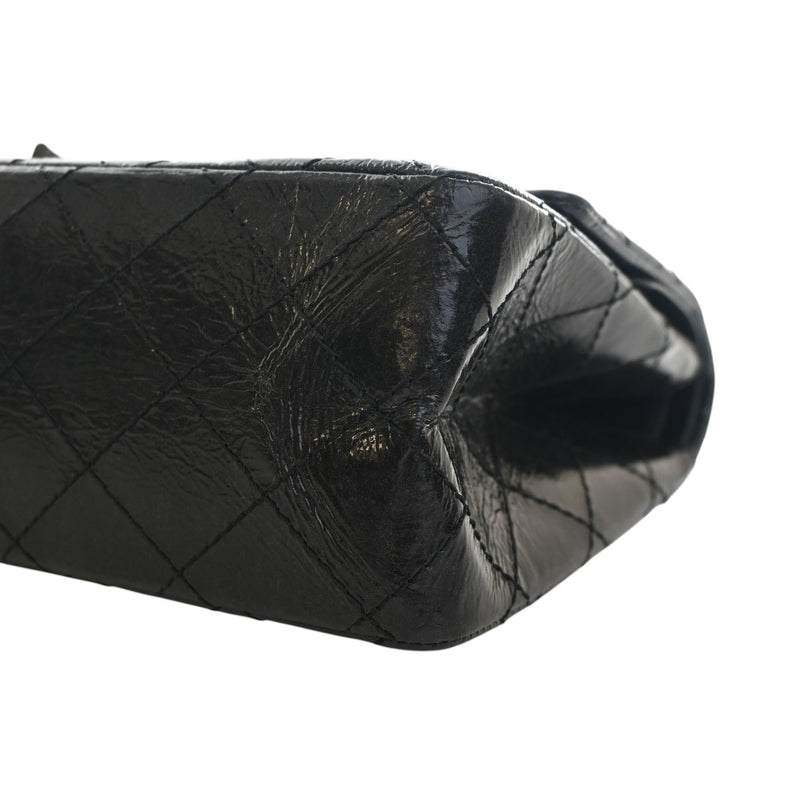 Glazed Quilted Aged Calfskin So Black Reissue 2.55 Double Flap 226 - Image 10