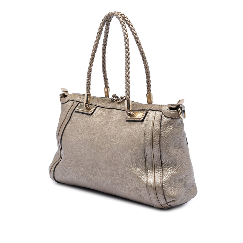 Metallic Pebbled Calfskin Bella Satchel - Image 2