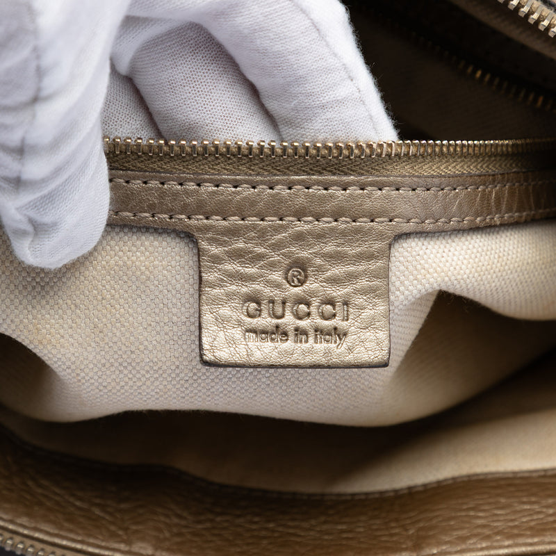 Metallic Pebbled Calfskin Bella Satchel - Image 5
