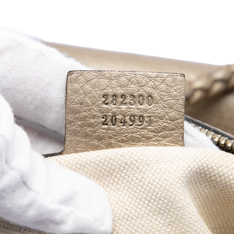Metallic Pebbled Calfskin Bella Satchel - Image 6