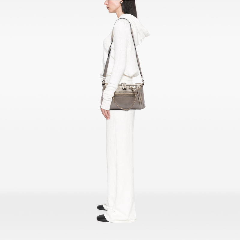 Metallic Pebbled Calfskin Bella Satchel - Image 7