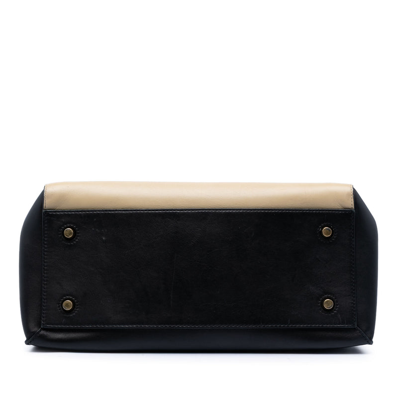 Medium Bicolor Leather Edge Handbag - Image 3