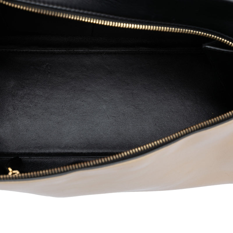 Medium Bicolor Leather Edge Handbag - Image 4