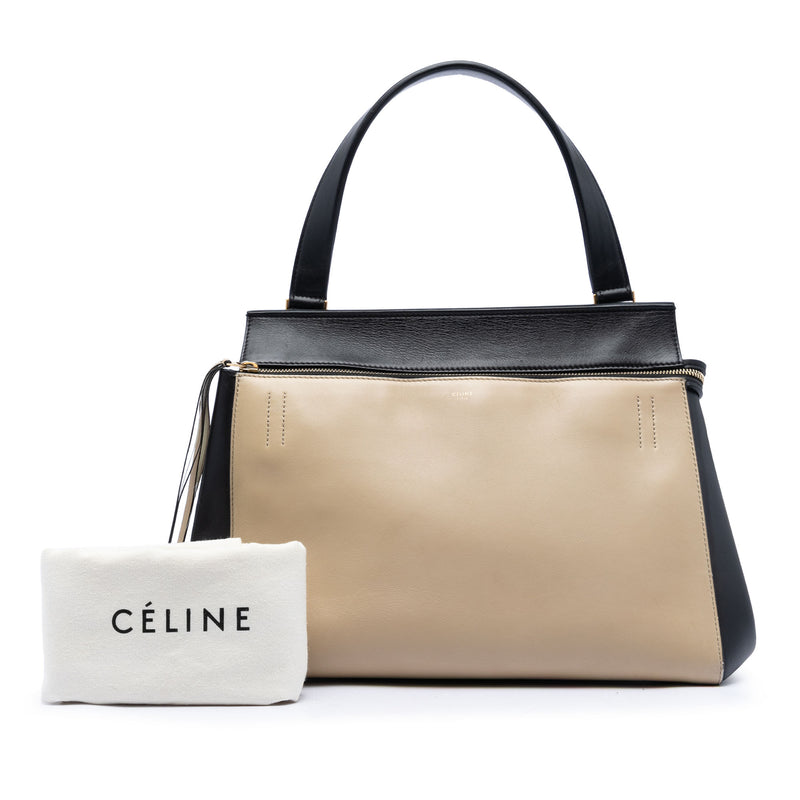 Medium Bicolor Leather Edge Handbag - Image 7