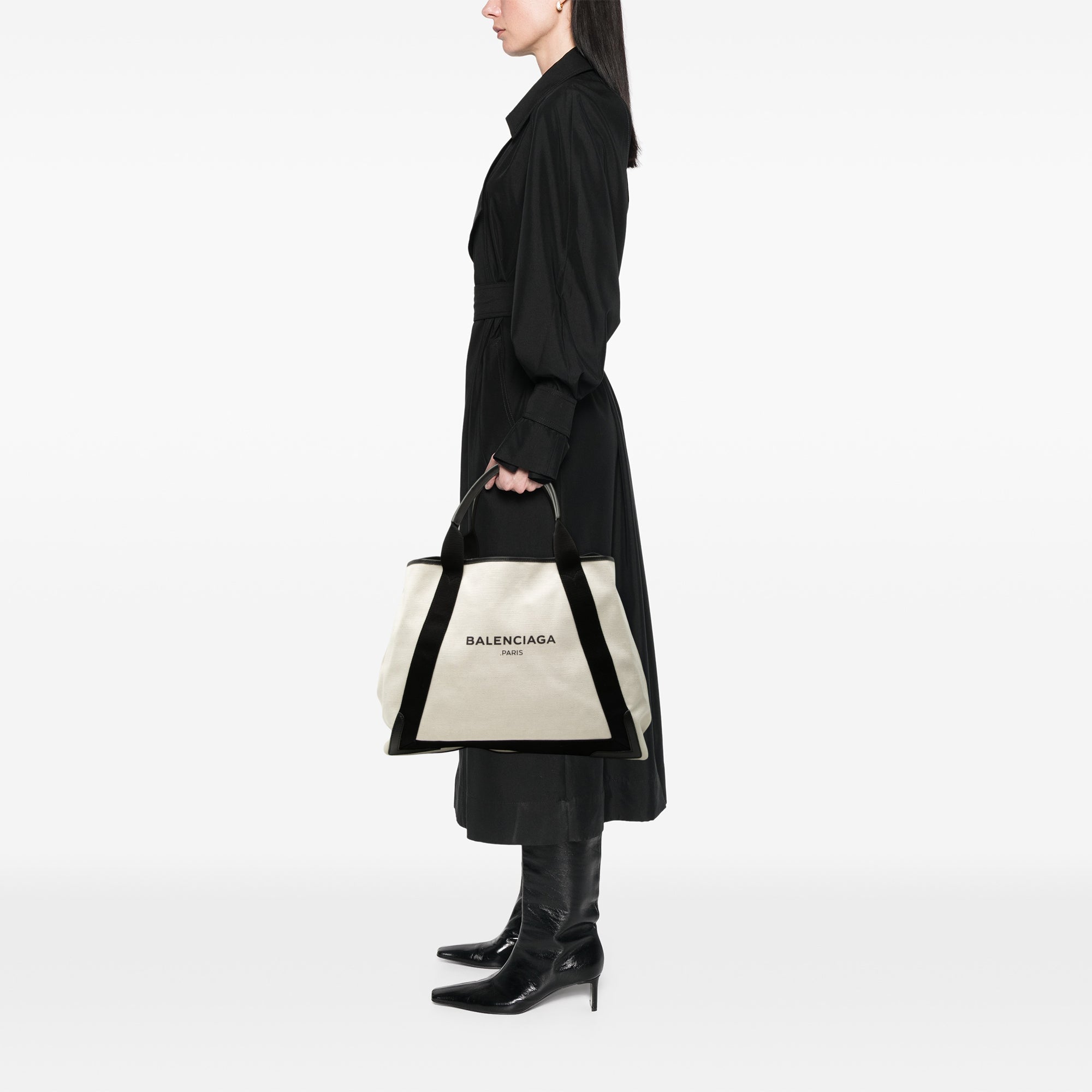 Canvas Navy Cabas Tote M - Image 7