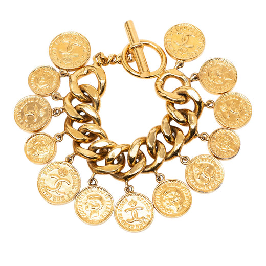 CC Gold Plated Coins Charm Bracelet - Image 1