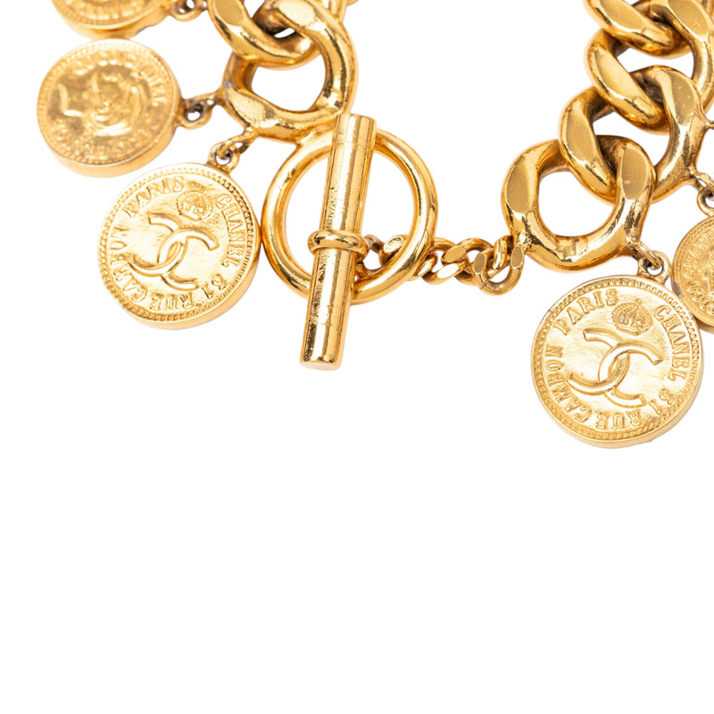 CC Gold Plated Coins Charm Bracelet - Image 4