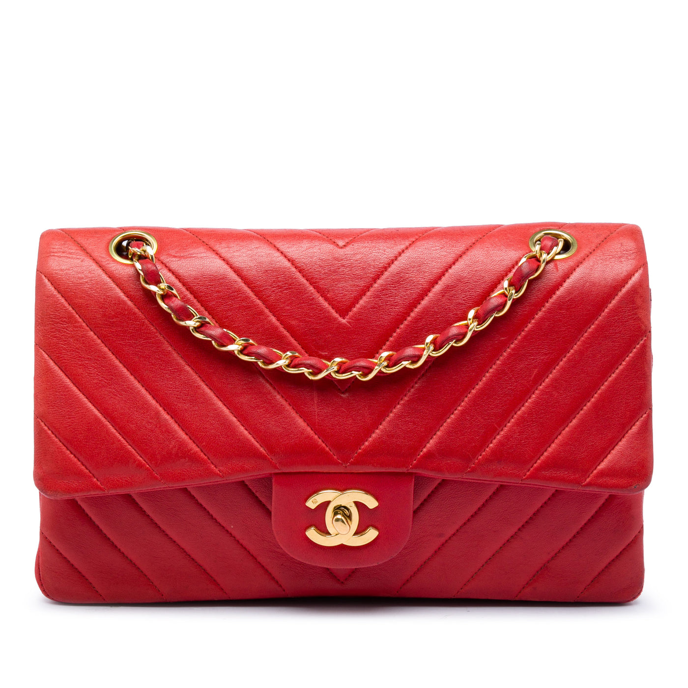 Medium Classic Chevron Lambskin Double Flap - Image 1