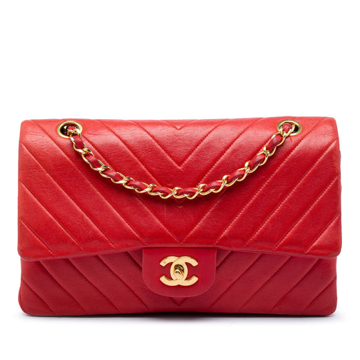 Medium Classic Chevron Lambskin Double Flap - Image 1