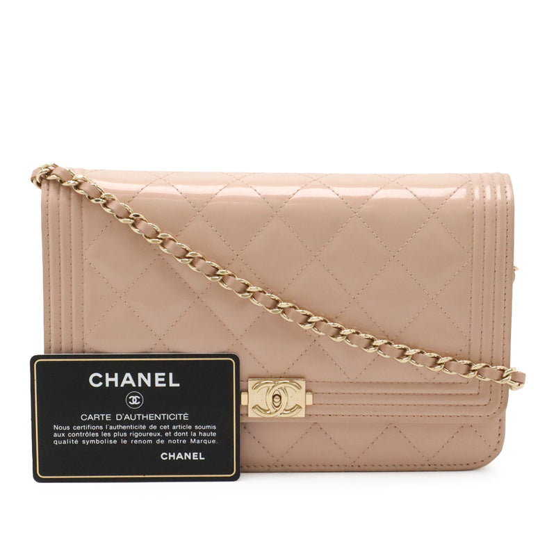 Quilted Patent Boy Wallet on Chain - Image 10