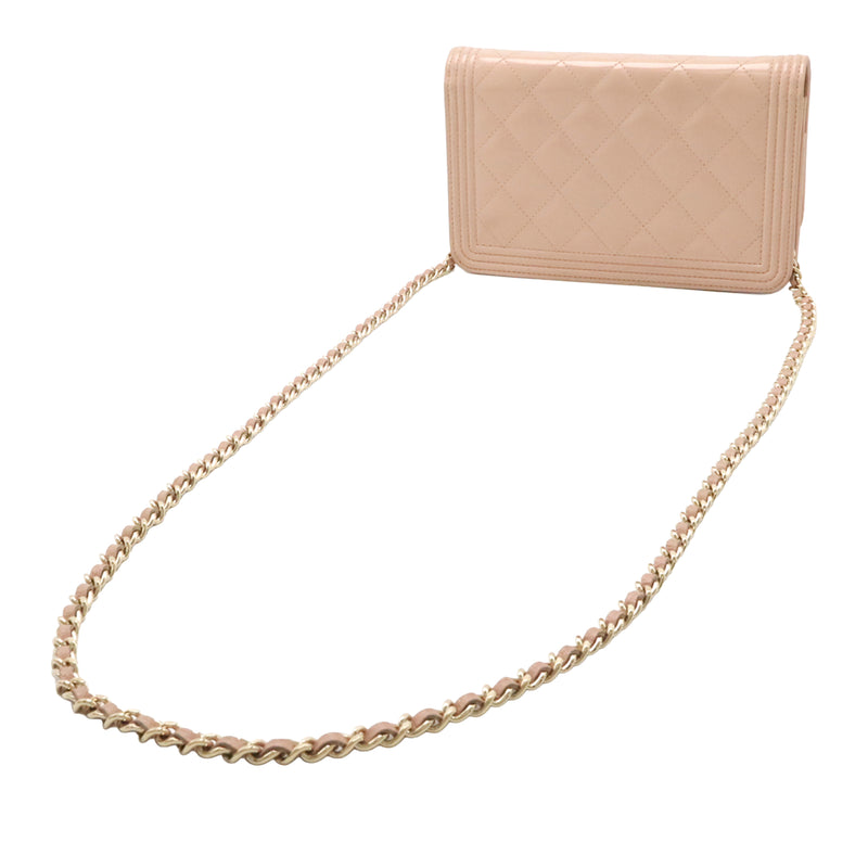 Quilted Patent Boy Wallet on Chain - Image 2