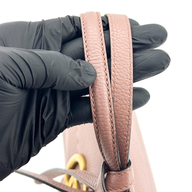 Gucci Gg Marmont Top Handle Leather Pink Bag