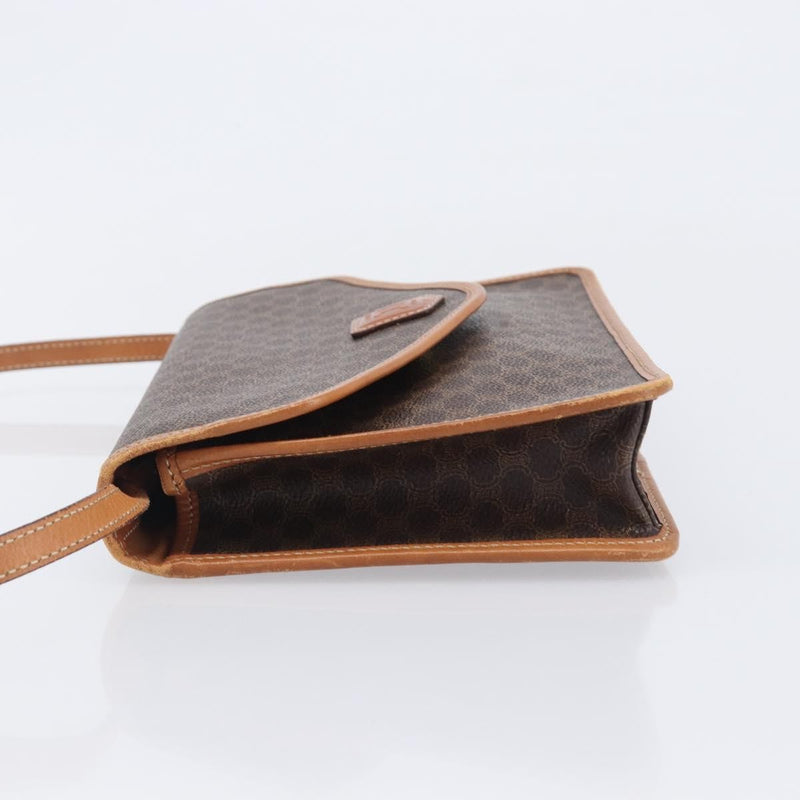 Celine Macadam Shoulder Canvas Brown Bag