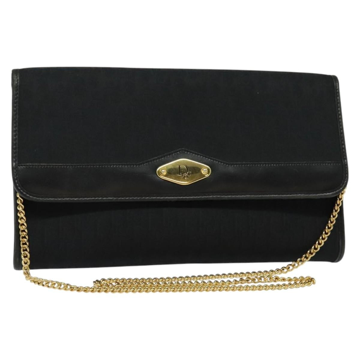 Christian Dior Vintage Trotteur Chain Canvas Black Bag
