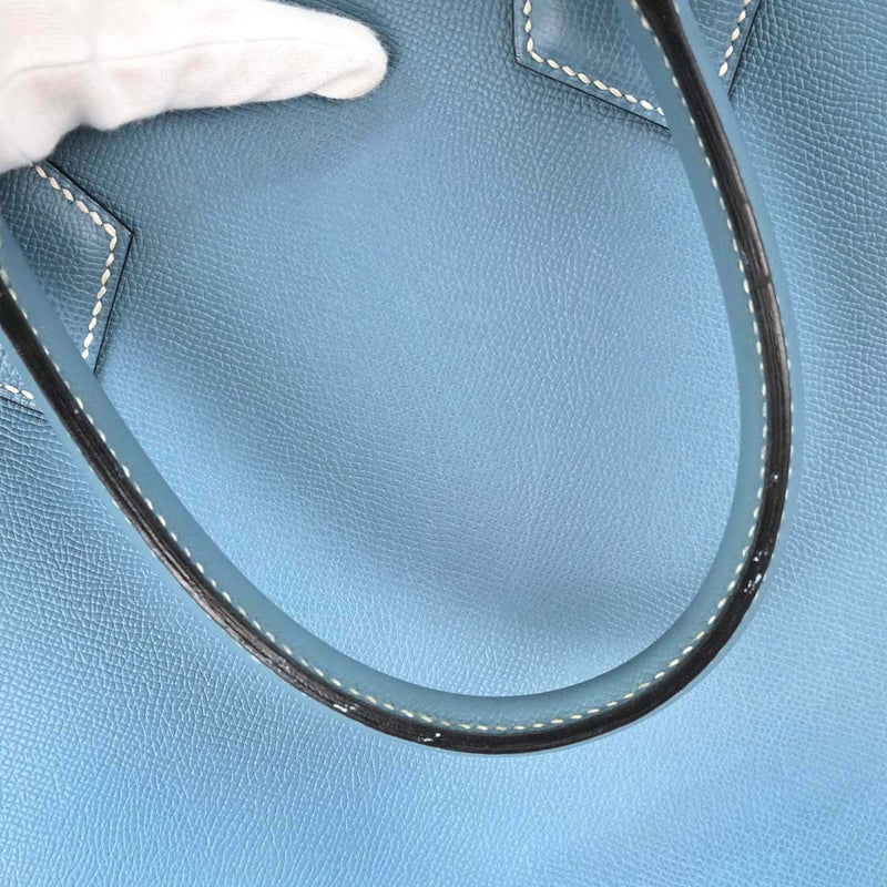 Hermes Plume Epsom Blue Leather Bag