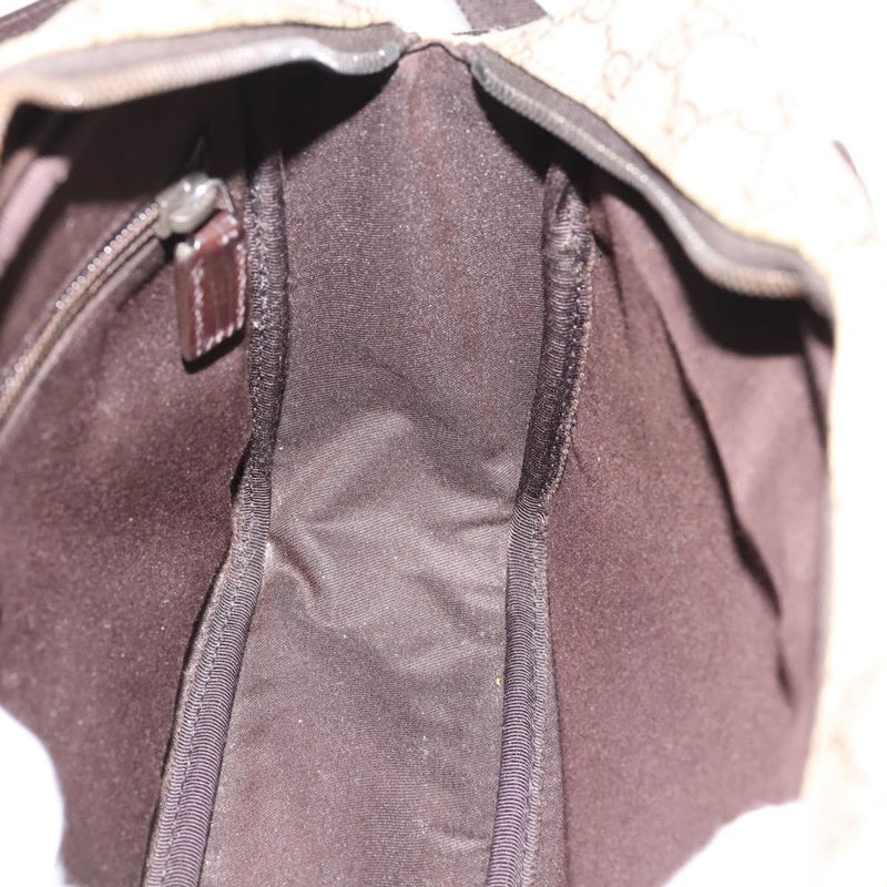 Gucci Front Zip Pocket Messenger Gg Coated Canvas Beige