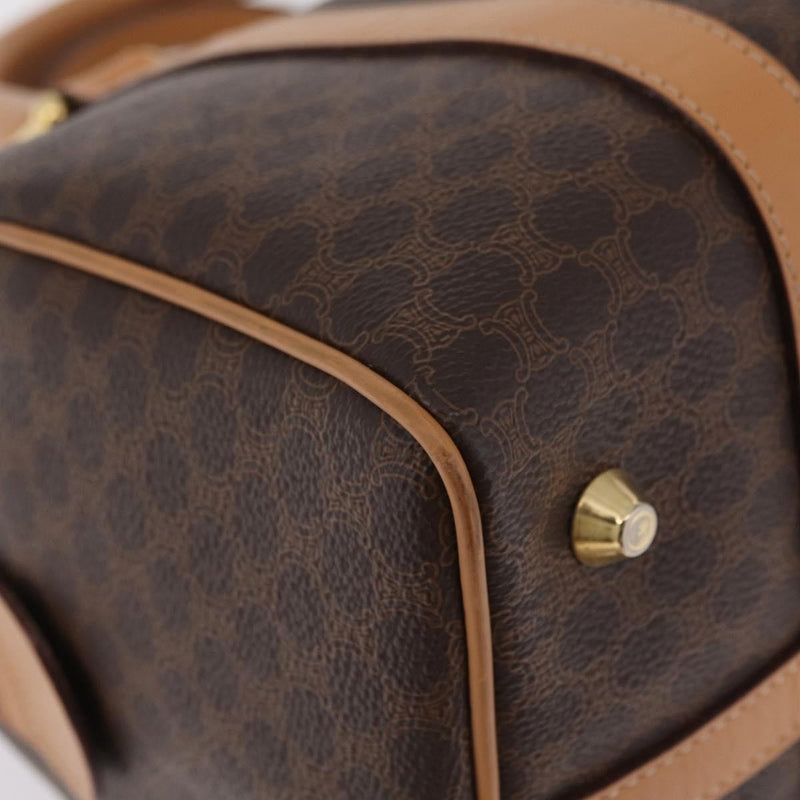 Celine Vintage Boston Macadam Coated Canvas Brown Pvc Bag