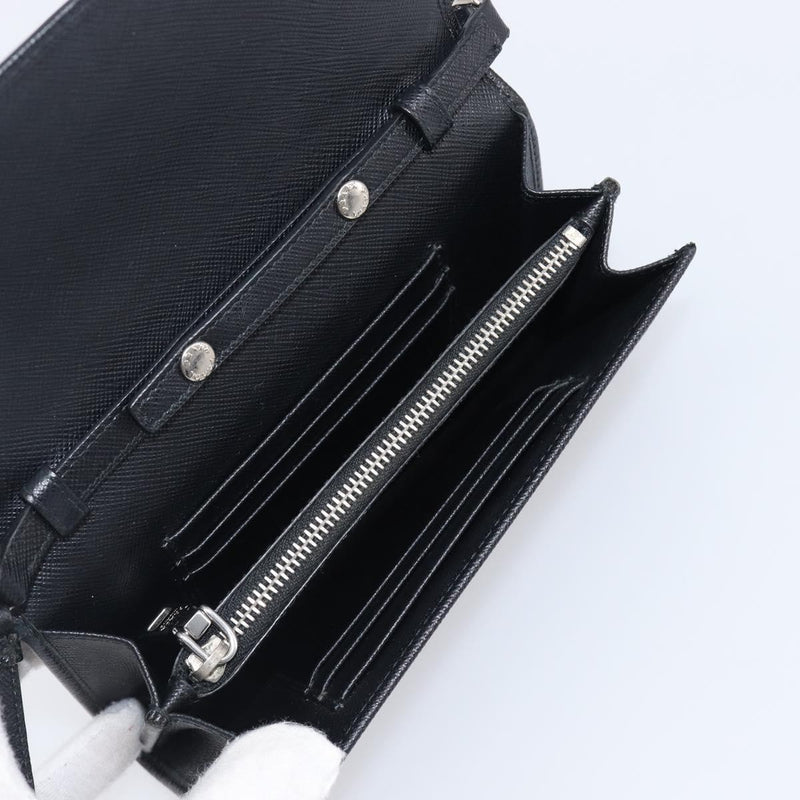 Prada Flap Studded Saffiano Leather Black Bag