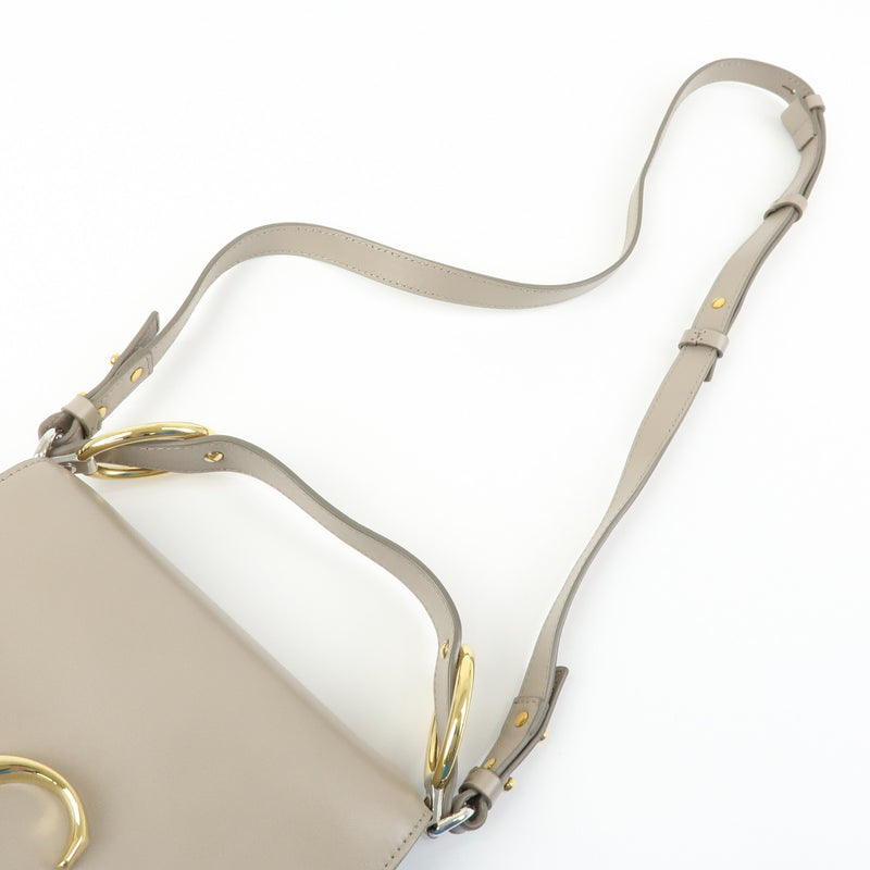 Chloe C Shoulder Bag Leather Gray