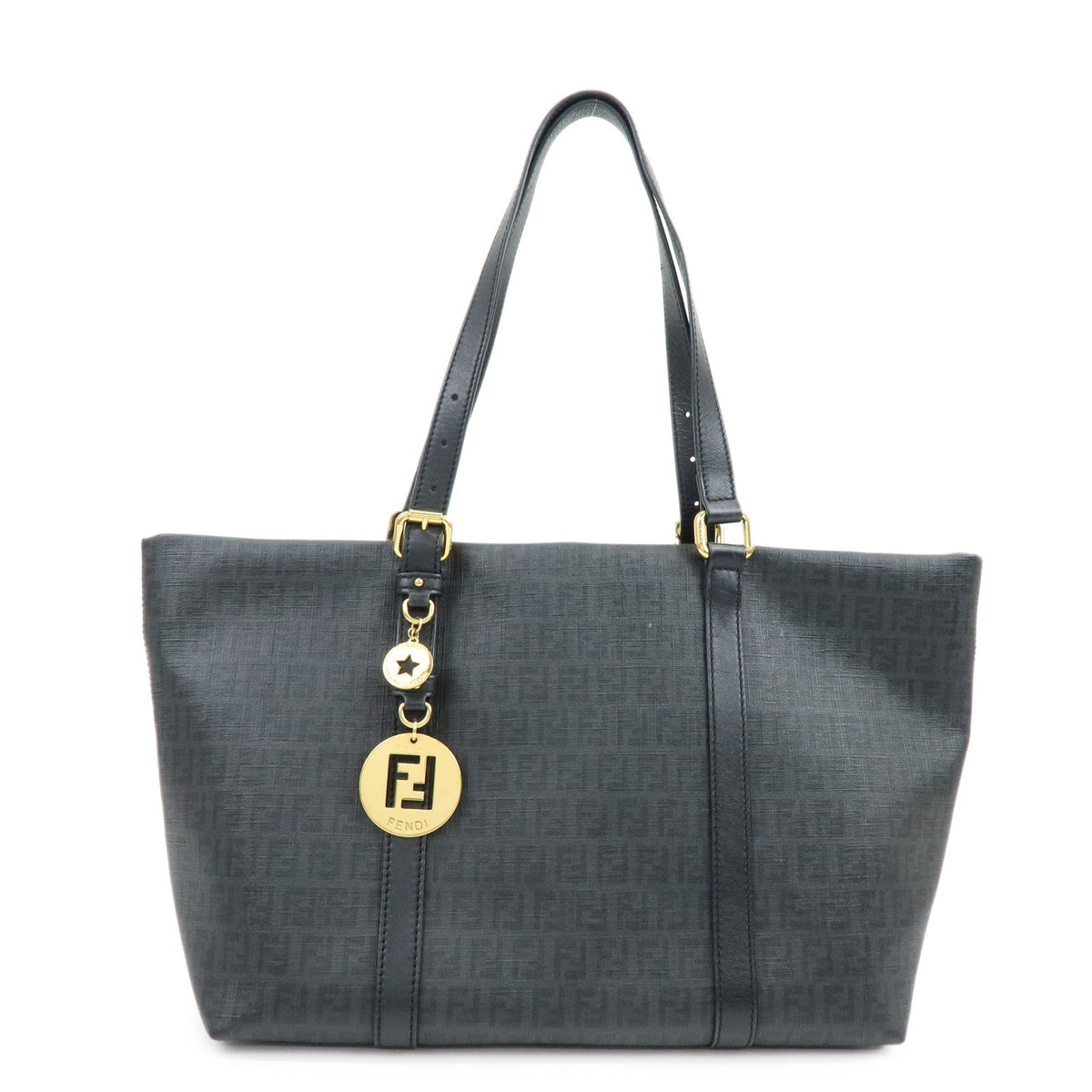 Fendi Superstar Zucchino Coated Canvas Black Bag