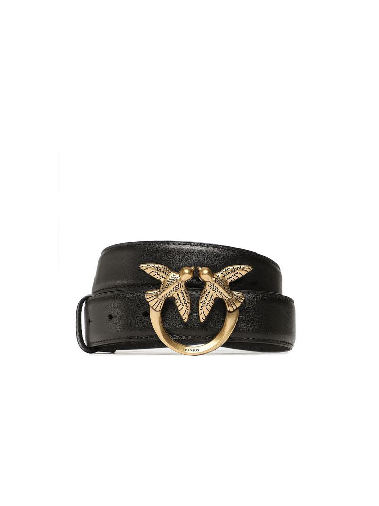 Pinko Love Berry Belt — Black Lamb Leather