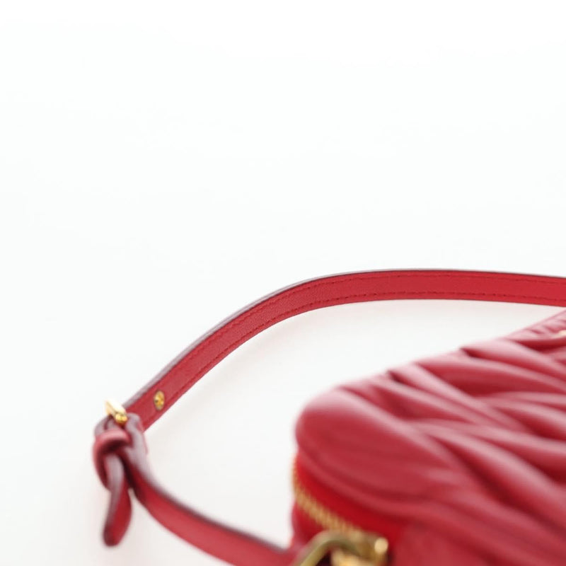 Miu Miu Tech Matelasse Leather Red Bag