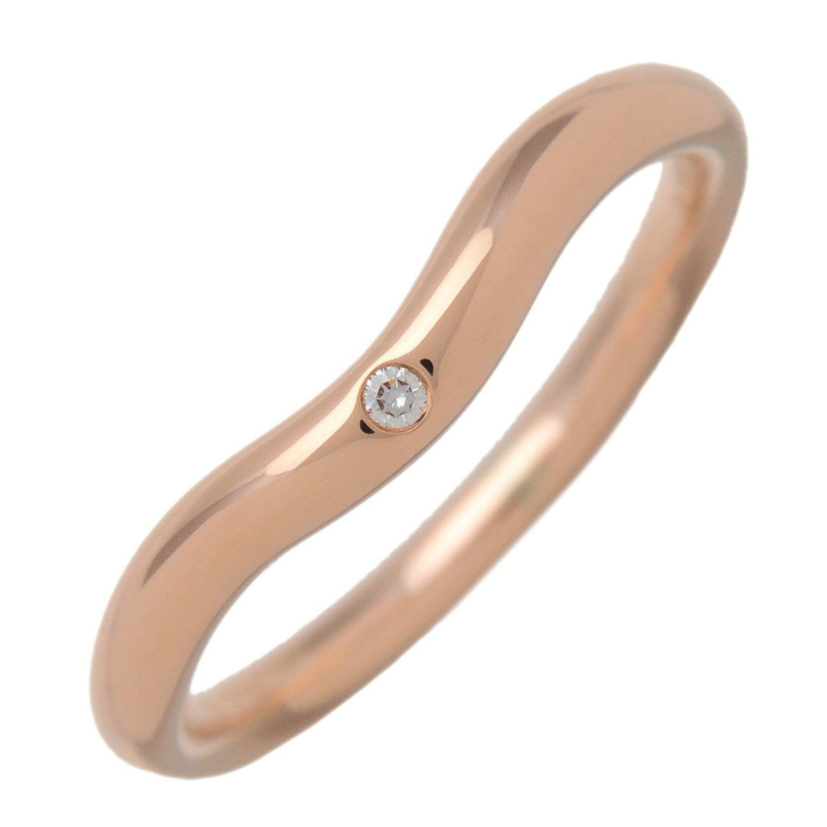 Tiffany & Co. Elsa Peretti Curved Wedding Band 18k Yellow Gold With Diamond Rose_gold Bijoux