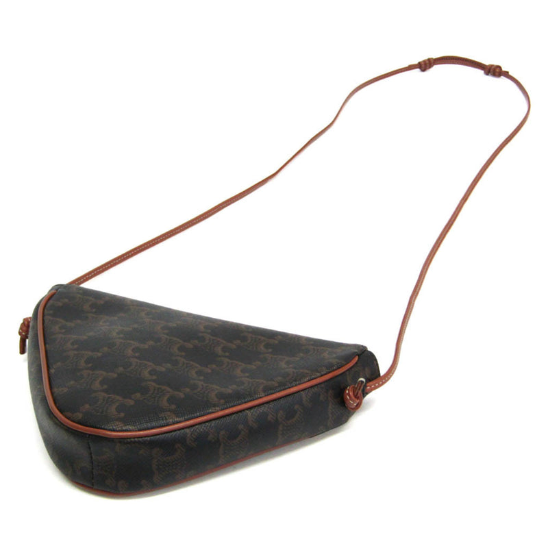 Celine Triangle Triomphe Coated Canvas Brown Bag