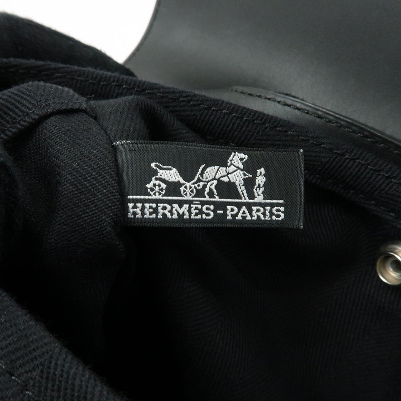 Hermes Valparaiso Toile And Leather Black Canvas Bag