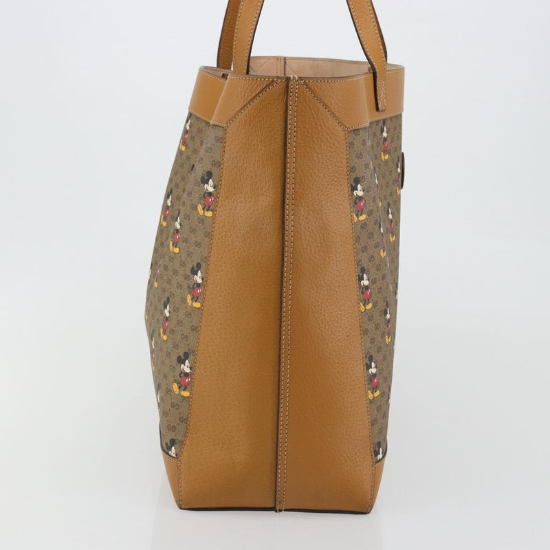 Gucci Disney Mickey Mouse Soft Open Printed Mini Gg Coated Canvas Beige Bag