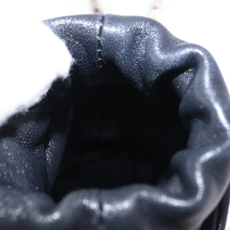 Chanel Drawstring Bucket With Chain Quilted Lambskin Black Leather Bag