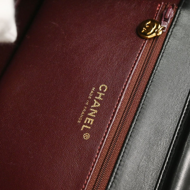 Chanel Turnlock Flap Grosgrain Black Leather Bag