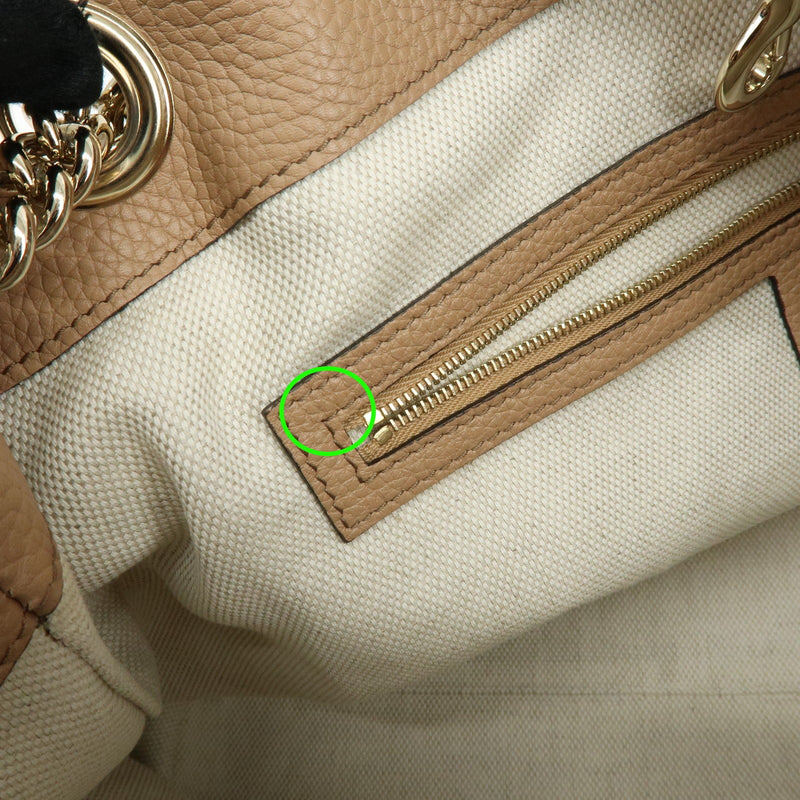 Gucci Soho Chain Strap Leather Beige Bag