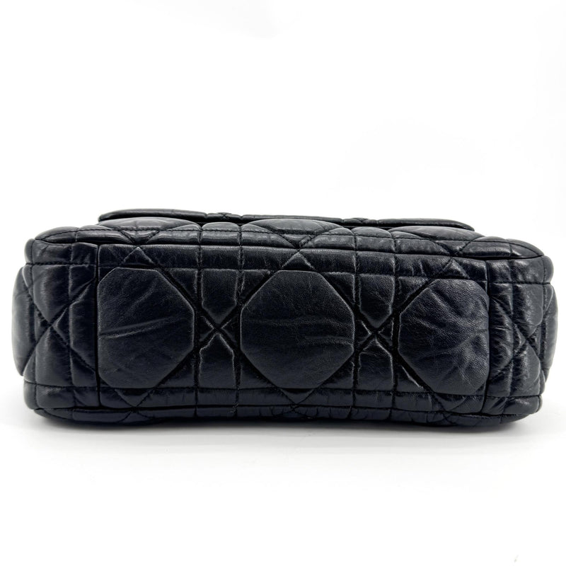 Christian Dior Milly La Foret Cannage Quilt Lambskin Black Leather Bag