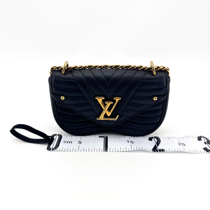 Louis Vuitton New Wave Chain Quilted Leather Black Bag