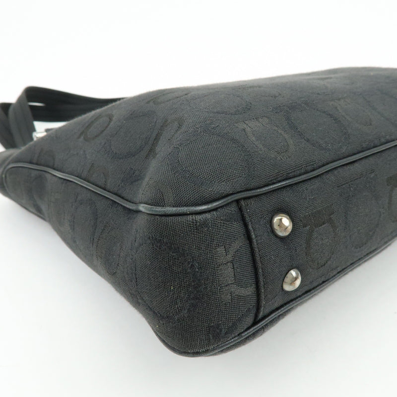 Salvatore Ferragamo Gancini Tote Canvas Black