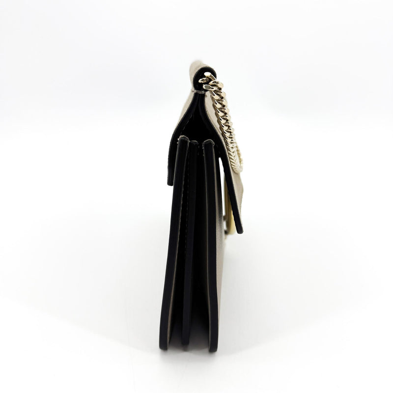 Chloe Faye Clutch Leather And Suede Beige Calfskin