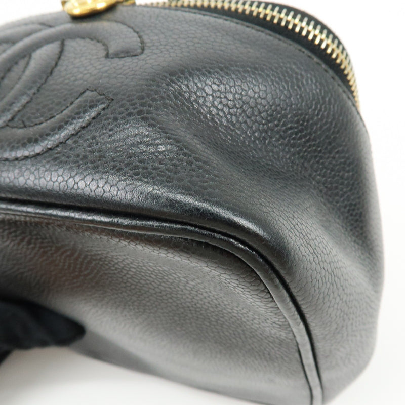 Chanel Vintage Timeless Cosmetic Case Caviar Black Leather Bag