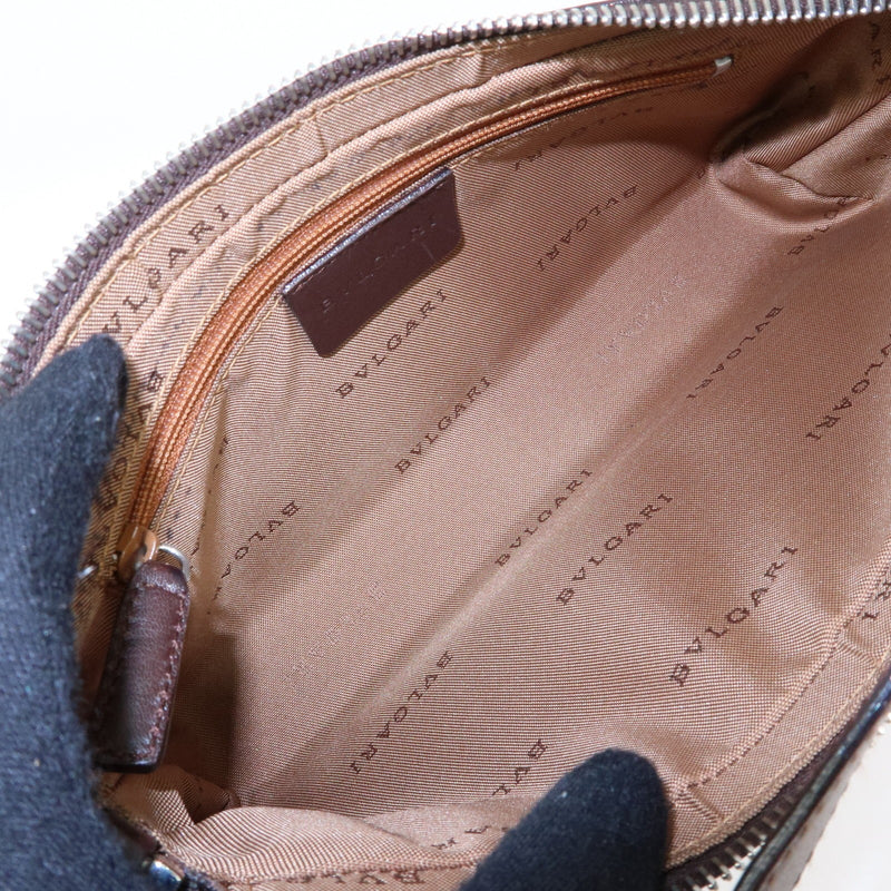Bvlgari Logomania Canvas With Leather Khaki Bag