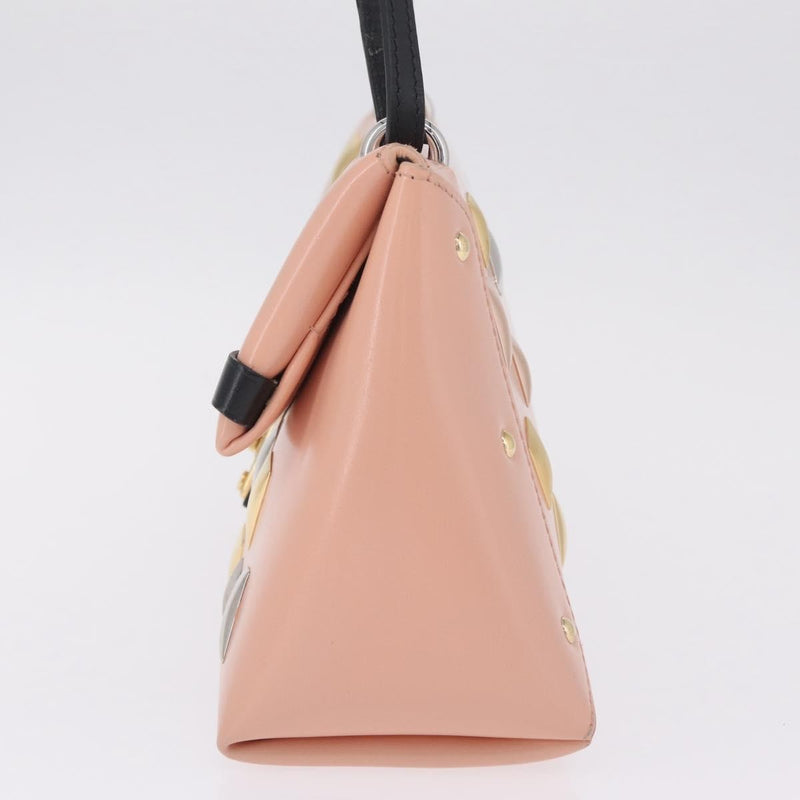 Louis Vuitton Sac Triangle Embellished Glazed Calfskin Pink Leather Bag