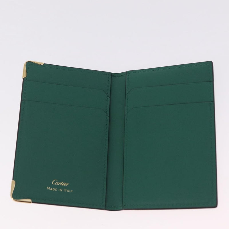 Cartier Coin Purse Must De Leather Green Accessory