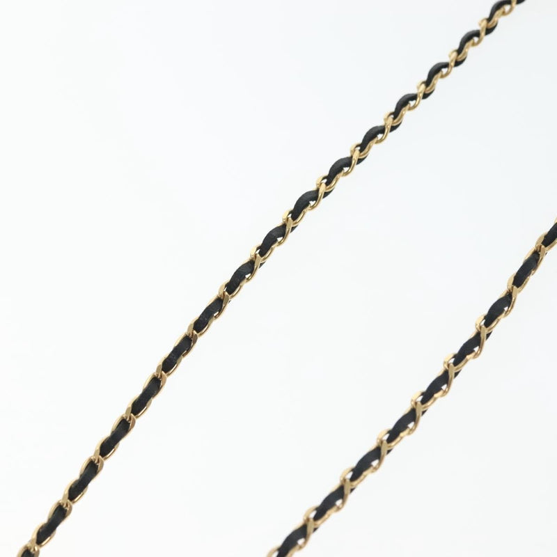 Chanel Cc Perfume Bottle Pendant Chain Long Metal With Leather, Crystals And Faux Pearl Gold Bijoux