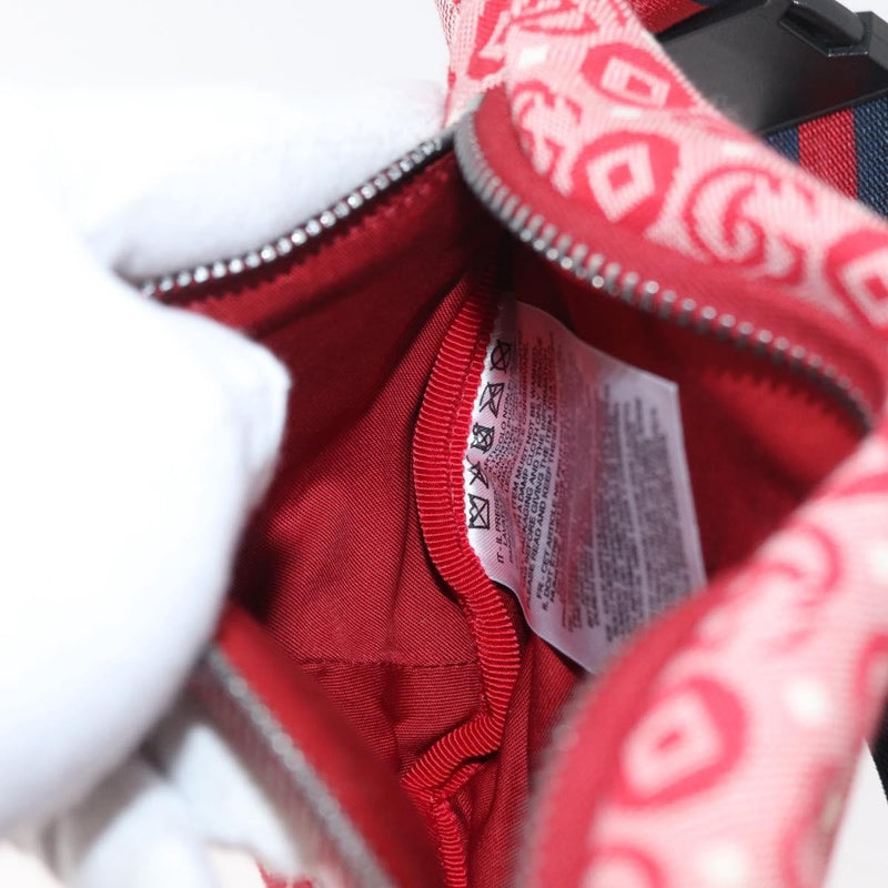 Gucci Childrens Belt Printed Coated Canvas Red Bag